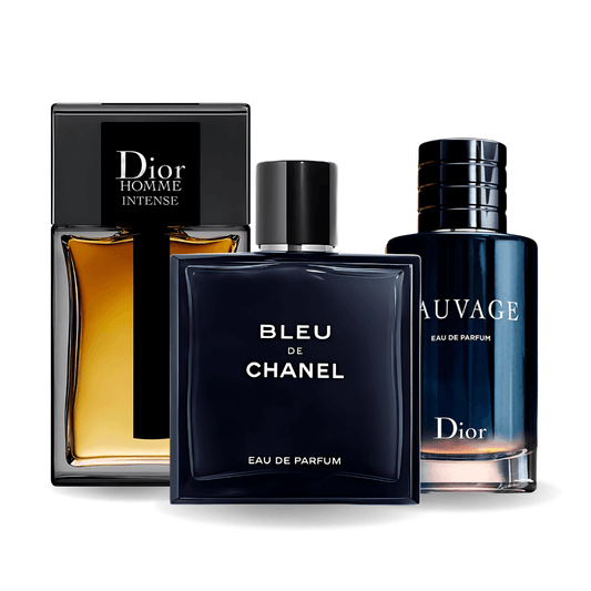 Conjunto de 3 Perfumes | Sauvage Dior, Bleu de Chanel, Dior Homme Intense 100 ml