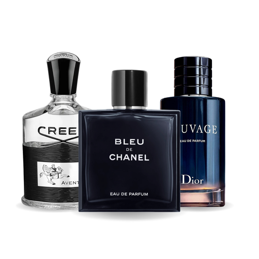 Conjunto de 3 Perfumes | Creed Aventus, Bleu de Chanel, Dior Sauvage 100 ml