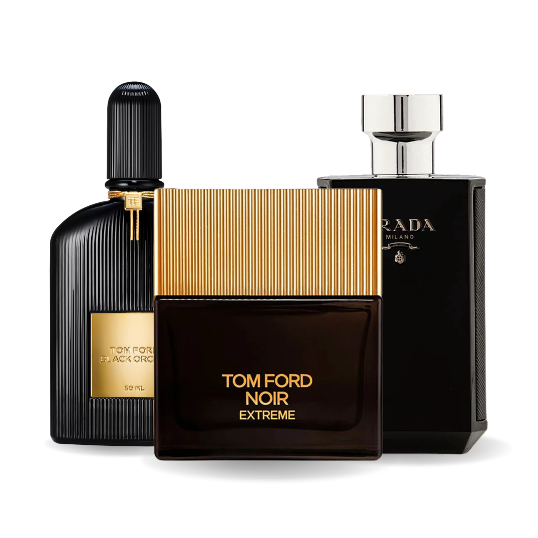 Conjunto de 3 Perfumes | ORQUÍDEA NEGRA, NOIR EXTREME, PRADA INTENSE 100 ml