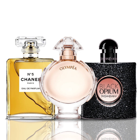 Conjunto 3 Perfumes | Black Opium + Chanel N°5 + Olympea 100 ml